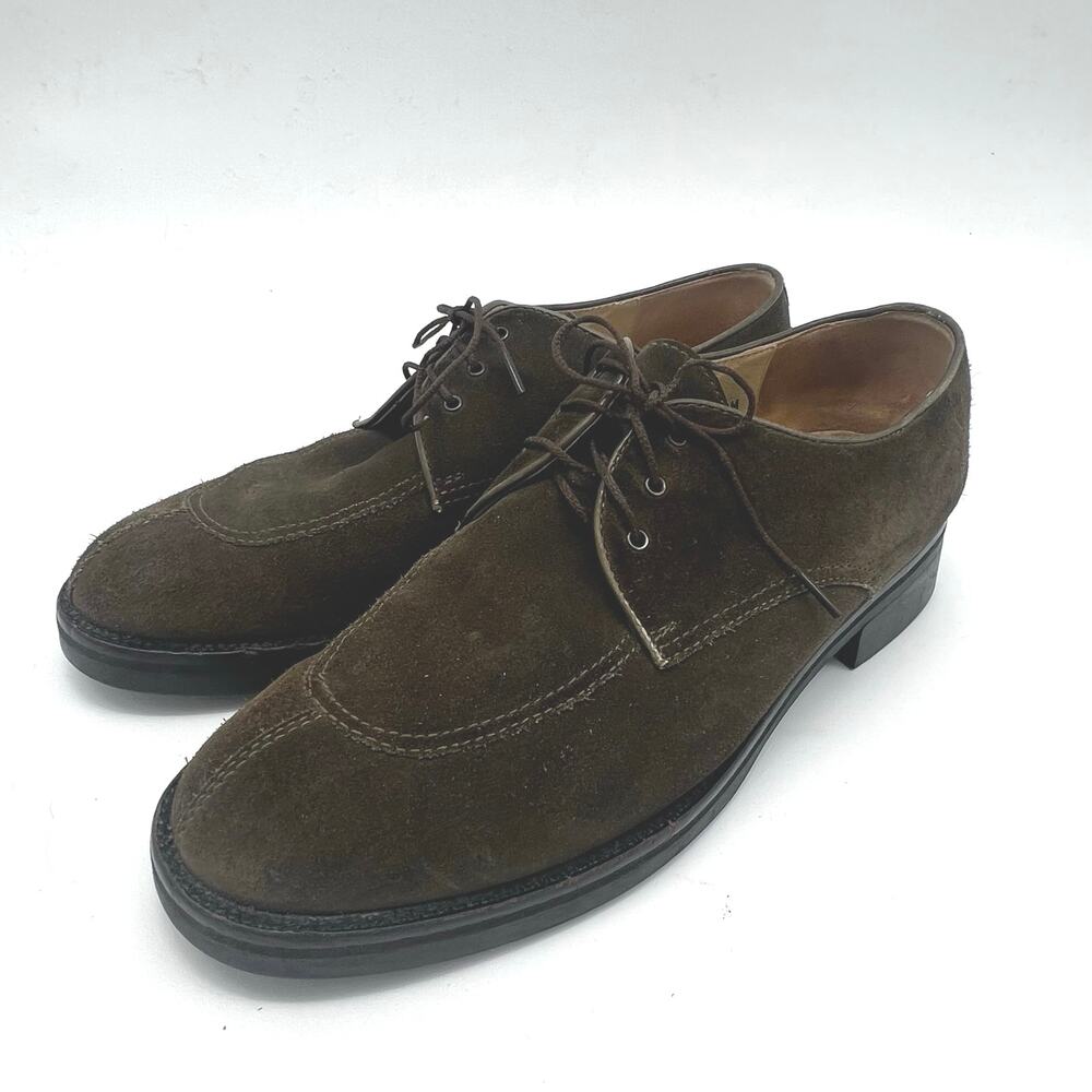Made in Italy Women’s Suede Designer Derby Shoes IGM Soles SZ 10 M Brown